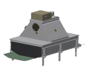 Volumemeetsysteem voor bulkgoederen op transportband
