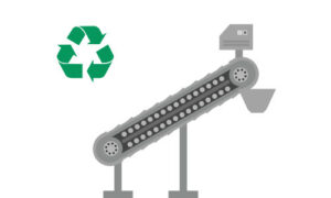 Gebruikte transportinstallatie of machineonderdeel voor recycling of hergebruik