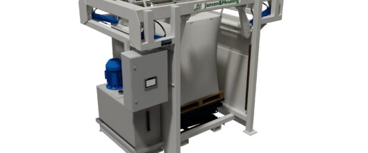 Volautomatische bigbag crusher voor kneuzen van verharde bigbags
