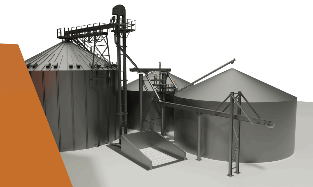 Binnen- en buitensilo’s voor de opslag van graan en stortgoed
