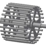 3d model elevatorkop met spijlenwiel