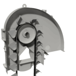 jhe kopsectie met aandrijfwiel en elevatorband