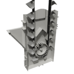 voetsectie bekerelevator met spaninrichting