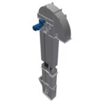 3D-visual van een bekerelevator met aangedreven kopsectie