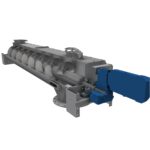 Schroeftransporteur van Jansen&Heuning voor het transporteren van bulkgoed en stortgoed.